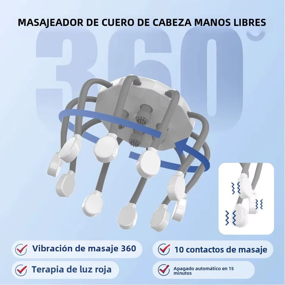 Masajeador de Cabeza para Migraña, Dolor de Cabeza, Estrés